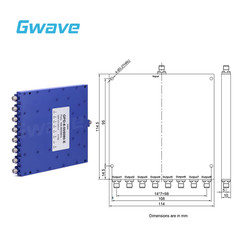 8-Way SMA Power Divider From 0.5 GHz to 8 GHz Rated at 20 Watts