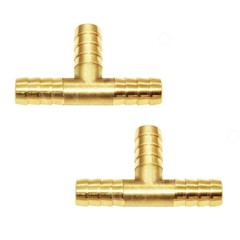 1/4″ Brass Barb Tee Fittings T-Shaped 3 Ways Union 1/4″ Hose Barb Pipe Fittin…