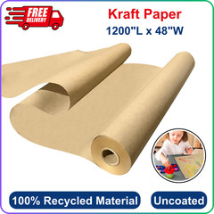 48″ wide x 1200″ long Rolled Brown Kraft Paper Shipping Void Crafting Fill Wrap