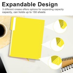 File Folders, 100-Pack, 1/3 Cut, Letter Size, Yellow, Great for Organizing and E