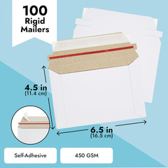 Mailing Envelopes – 6.5 X 4.5 In, White, 100 Count, Flat Peel & Seal – Thick Car
