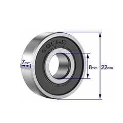 608 2RS High-Precision Ball Bearings – 20 Pcs Set, 8mm x 22mm x 7mm Dimensions