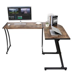 L Shaped Computer Desk L Shaped Corner Desk Laptop Study Writing Table Brown
