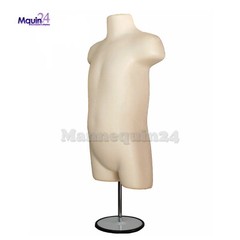 Set of Male Female Child Toddler Mannequin Torsos Flesh & 4 Hangers, 1 Stand