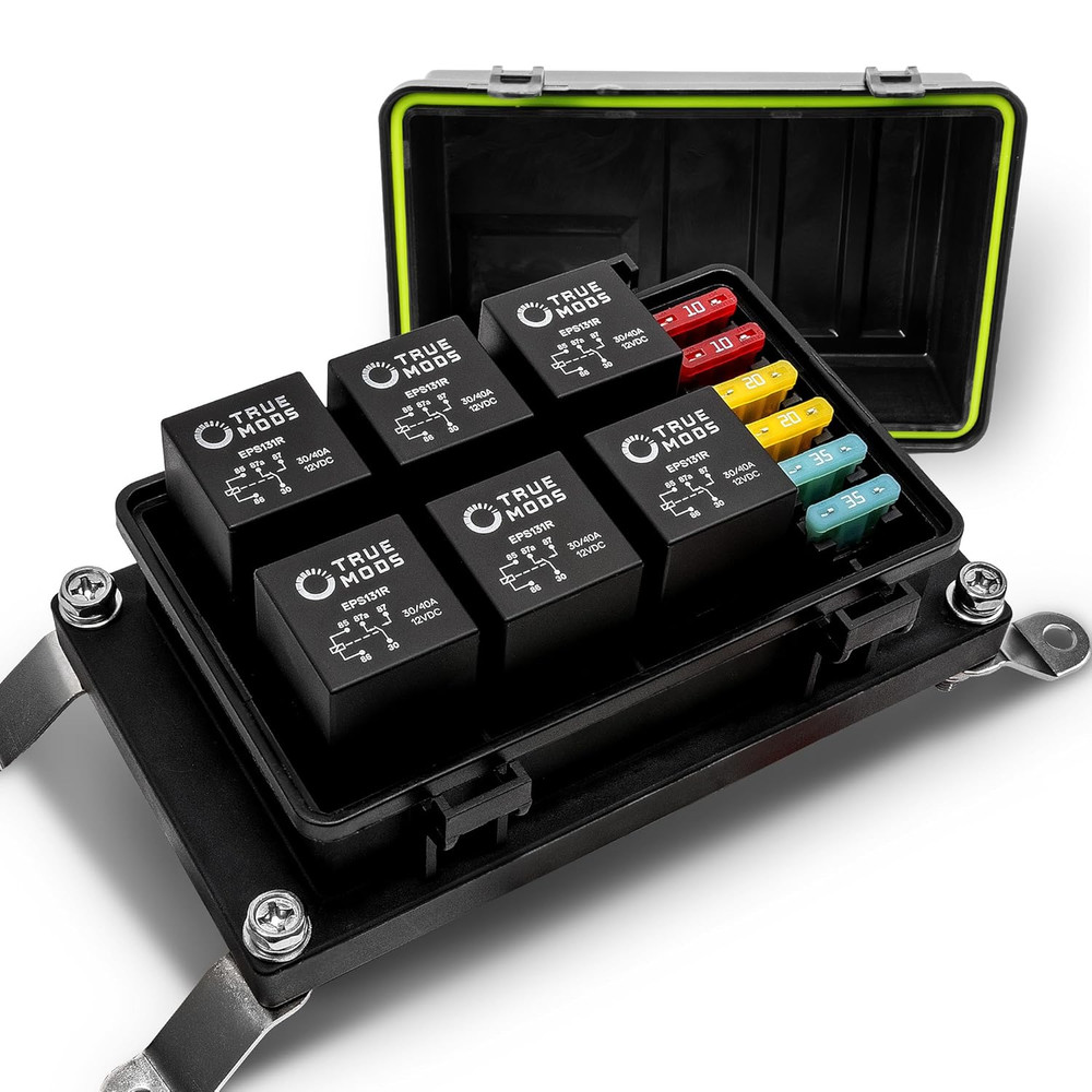 12V Fuse Relay Box 6 Slot Waterproof ATC ATO 5 Pin Bosch Holder Kit