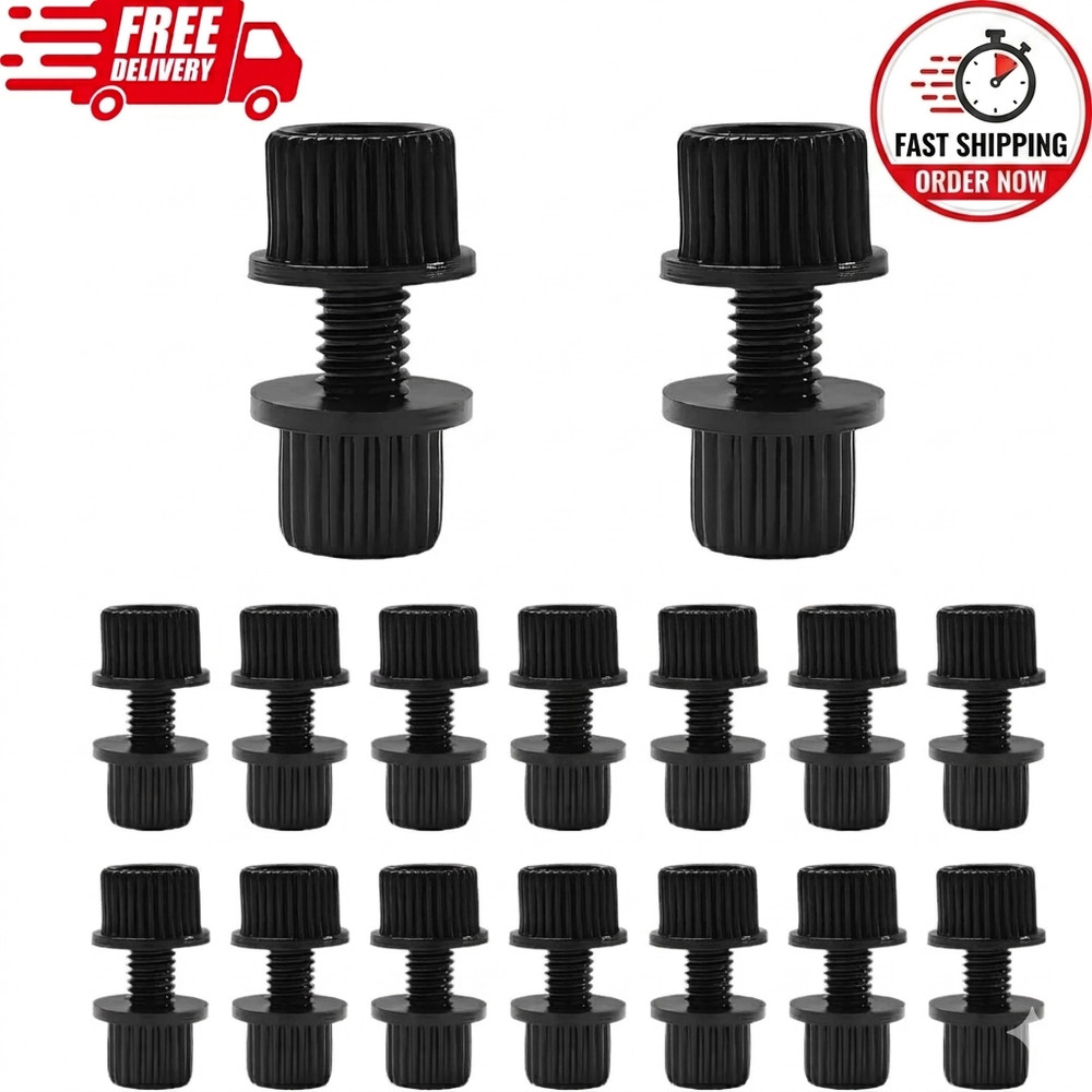16PCS Nylon Motorcycle License Plate Screws Frame Holder Bolts & Nuts Plastic