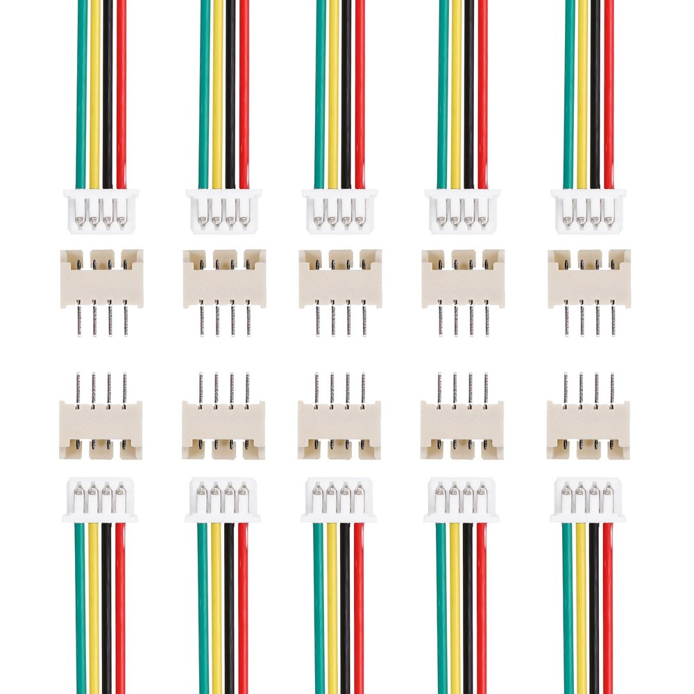 10 Pcs MX 1.25mm 4 Pin Single Head Male Connector Plug with 28 AWG 150mm Wire