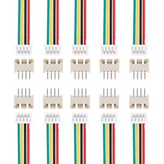 10 Pcs MX 1.25mm 4 Pin Single Head Male Connector Plug with 28 AWG 150mm Wire