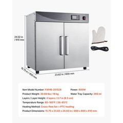 Uimoso 4 Tiers Hot Box Food Warmer Electric Food Warmer Cabinet and Dual Doors