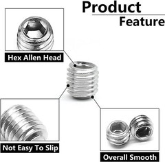 M4 M5 M6 M8 Stainless Steel Grub Screws Allen Socket Set Screws Cup Point DIN916