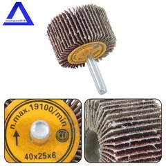 Aluminum Oxide Shank Mounted Flap Wheels, 1-1/2″ × 1″ × 1/4″, 60 Grit (5 Pack)
