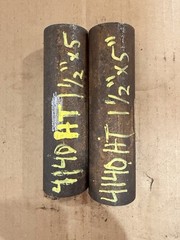 4140 Hot Rolled Steel Bar Round Stock Heat Treated 1 1/2” OD x ~ 5” Lot of 2
