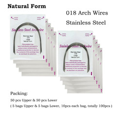 100PCS Orthodontic Arch Wire Stainless Steel Round Rectangular Ovoid Natural