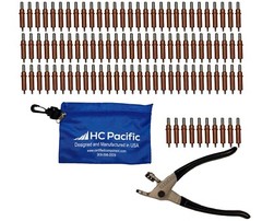 100 Each C1/8 Cleco Fasteners (Made in USA) with Cleco Pliers & Pouch