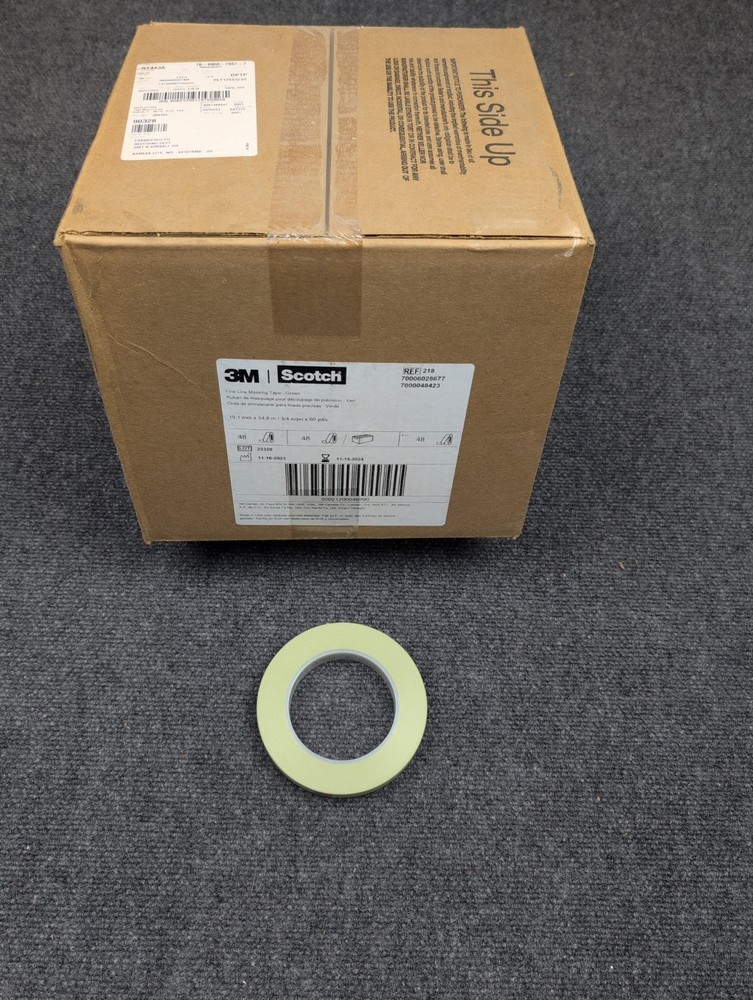 (48 Rolls) 3M Scotch 218 Green Fine Line Masking Tape 3/4″ inch x 60 yard