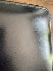 Franklin Covey CL 12215 Black Leather Zip Portfolio 7 Ring Binder Planner