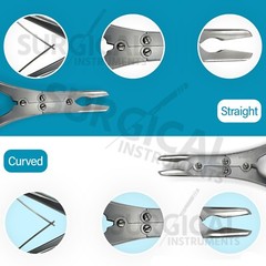 Set of 2 Pcs Ruskin Bone Rongeur 7.50″ Straight & Curved 5mm Bite Double Action