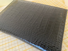 GRAPHIC IMAGE Refillable Notebook Black Leather Crocodile Embossed
