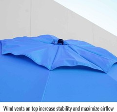 UB200 Core Flame-Resistant Industrial Umbrella, Blue 87.5 inches