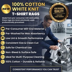 New White Knit T-Shirt Rags – 5 lbs. Compressed Box Multipurpose Cleaning Cloths
