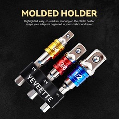 3 Pcs Hex Shank to Square Socket Adapter Set Heavy Duty Impact Drill Bits