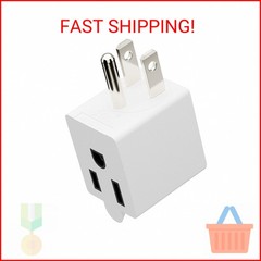 90 Degree Adapter Right Angled Downward Angled USA 3-Prong Male-Female Adapter,9