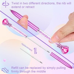 6 Diamond 1 Count (Pack of 12), Blue,Purple,Rose Gold,Rose Pink,Silver,White