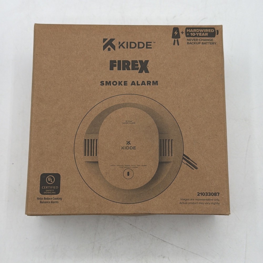 Kidde Firex SMAC10YFEX 21033087 Smoke Alarm, Hardwired W/ 10-Year Backup Battery