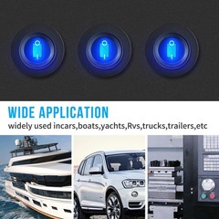 Toggle Switch 12 Volt Waterproof Blue LED Round Rocker 2 PCS SPST 3 Pin 12V/20A