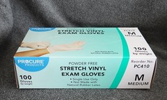 100 ProCure Powder Free Stretch Vinyl Exam Gloves PC410 — Medium