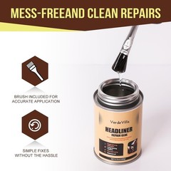 Non-Toxic Fabric Adhesive – Stronghold Headliner Repair Glue with Built-in Brush
