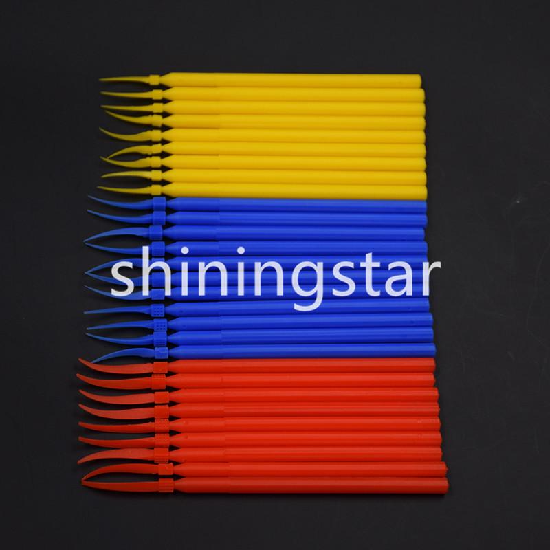 100 Pcs Dental Disposable Plastic Wedge Long Handle Large/Medium/Small