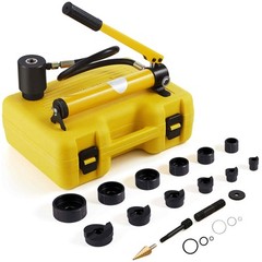 VEVOR 10 Ton Hydraulic Knockout Punch Driver Kit Hole Tool 1/2″-2″ with 6 Dies