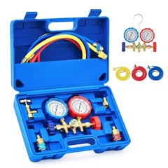 Professional Manifold Gauge Set with 3FT Hoses for AC Charging and Diagnosis