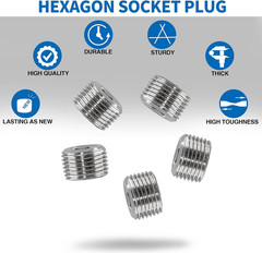 3/8″ NPT Male Plug, 304 Stainless Steel Internal Hex Thread Pipe Plug Socket Kit