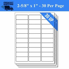 2.625″ x 1″ Blank Laser Ink Jet Mailing Self Adhesive Address Labels 1″ x 2 5/8″