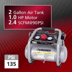 Husky Husky 2 gal. 135 PSI Portable Electric Quiet Air Compressor