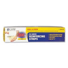 C-Line 64112 1 x 10.75 Self-Adhesive Reinforcing Strips – Clear (200/Box) New