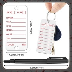 500 Pcs Poly Key Tags Plastic Dealership Car Key Tags with Labels for RV Auto Lu