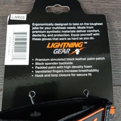 Lightning Gear Onyx Warrior Mechanic’s Gloves, Black, Large Style:0915Q