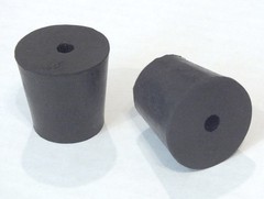 #4 Black Natural Rubber Laboratory Stoppers Size 4 1-HOLE STOPPER 6/pack RS-4H