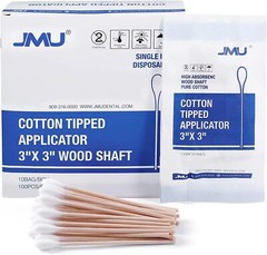 JMU Medical Cotton Tipped Applicators Cotton Swabs 3″ 6″ Wood Shaft (Multi-Qty)