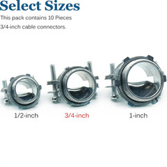 10 Pcs 3/4 inch Conduit Clamp Cable Connectors | Zinc Alloy Construction Resists