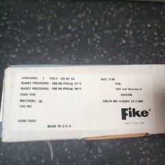 Fike Pressure Relief Solutions POLY-SD BT CS 3 Inch 400.0 PSIG @ 22* C