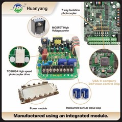 Huanyang VFD 220V 2.2kW 3HP Vector Control Inverter CNC single phase to 3 phase