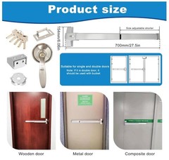 suermany Push Bar Panic Exit Device with Exterior Lever and 5 Keys 27.5″ Long OB