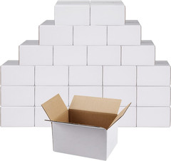 7X5X4 Inches Small White Shipping Boxes Set of 25, Sturdy Cardboard Boxes for Sm