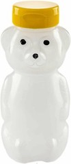 6 pack 12 ounce empty plastic honey bear jar bottles with flip top lid cap…
