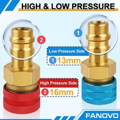 R1234yf to R134a Quick Coupler Adapter Kit with Valve Core Tool – Safe & Durable