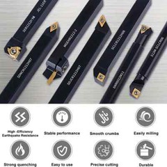 21PCS 1/2″/12mm Shank Indexable Carbide Lathe Turning Insert Tool Holder Bit Se